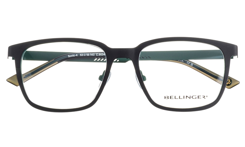 BELLINGER SONIC-4 Brillestel (Form: Firkantet - Farve: Sort)