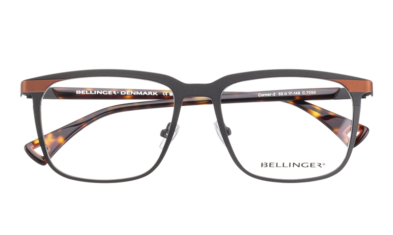 BELLINGER CORNER-2 Brillestel (Form: Firkantet - Farve: Grå)