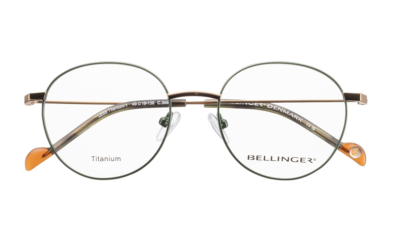 BELLINGER LESS-TITANIUM-1 Brillestel (Form: Rund - Farve: Grøn)