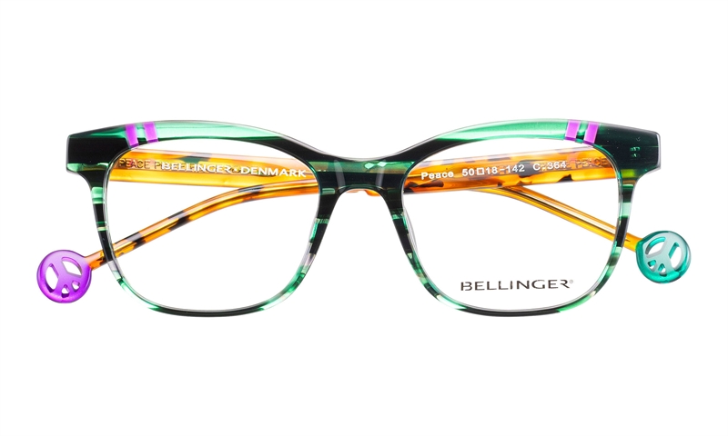 BELLINGER PEACE Brillestel (Form: Firkantet - Farve: Grøn)