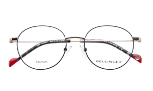 BELLINGER LESS-TITANIUM-1 Brillestel (Form: Rund - Farve: Blå)
