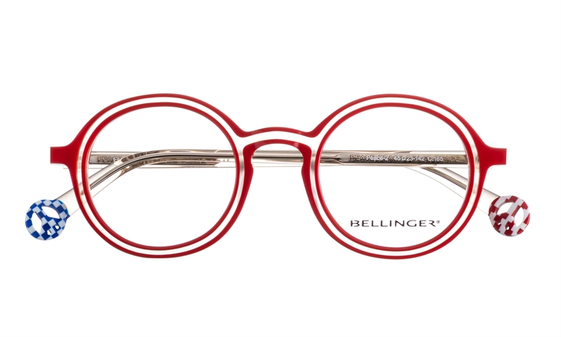 BELLINGER PEACE-2 Brillestel (Form: Firkantet - Farve: Rød)