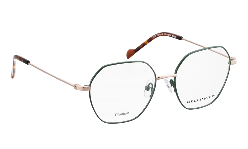 BELLINGER LESS-TITANIUM-2 Brillestel (Form: Summerbird - Farve: Grøn)