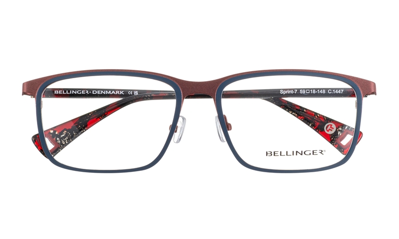 BELLINGER SPRINT-7 Brillestel (Form: Firkantet - Farve: Rød)