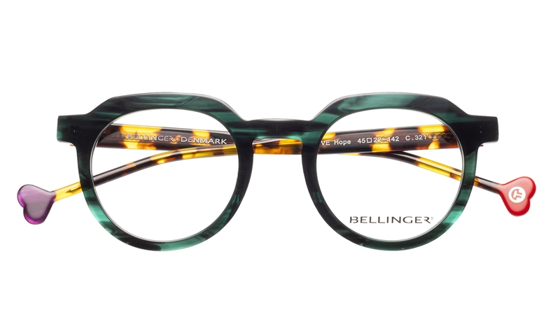 BELLINGER LOVE-HOPE Brillestel (Form: Panto - Farve: Grøn)