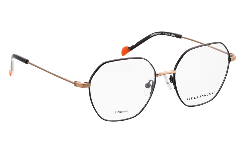 BELLINGER LESS-TITANIUM-2 Brillestel (Form: Summerbird - Farve: Sort)