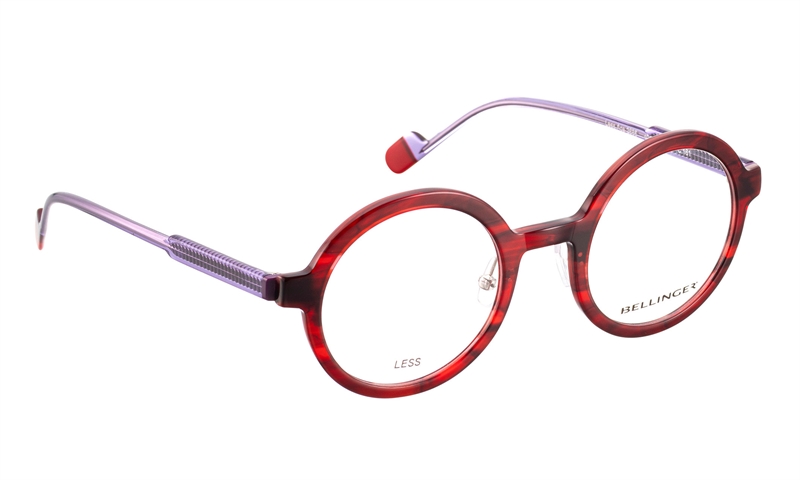 BELLINGER LESS-ACE-2685 Brillestel (Form: Rund - Farve: Rød)