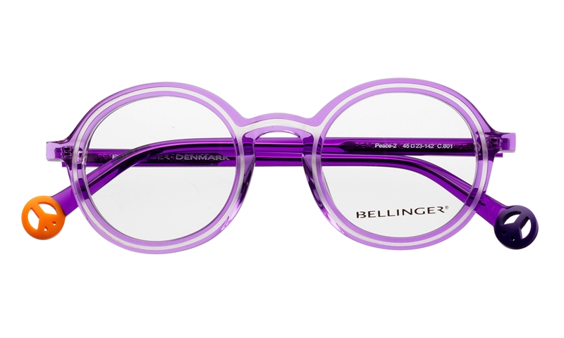 BELLINGER PEACE-2 Brillestel (Form: Rund - Farve: Lilla)