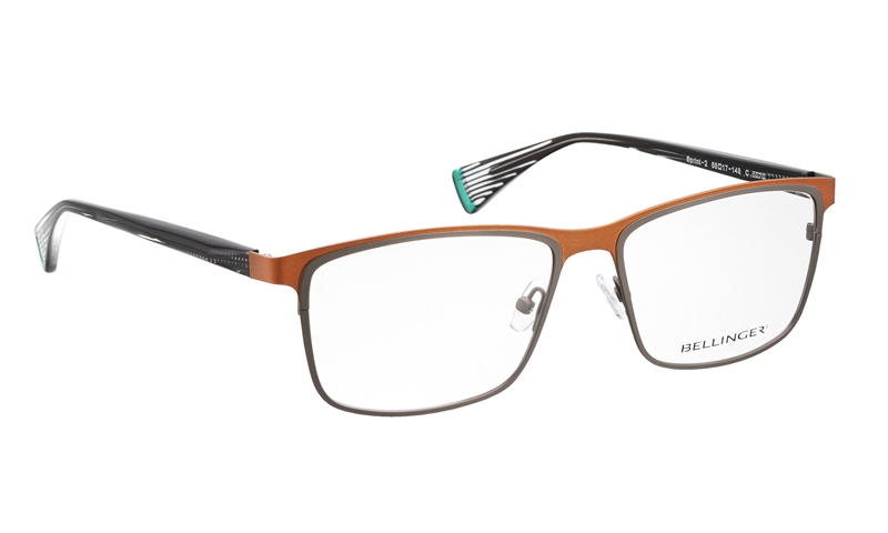 BELLINGER SPRINT-2 Brillestel (Form: Firkantet - Farve: Orange)