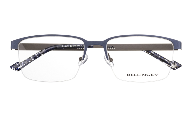 BELLINGER SONIC-6 Brillestel (Form: Firkantet - Farve: Blå)