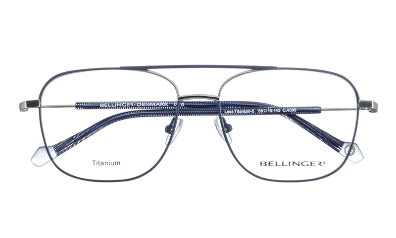 BELLINGER LESS-TITANIUM-5 Brillestel (Form: Firkantet - Farve: Blå)