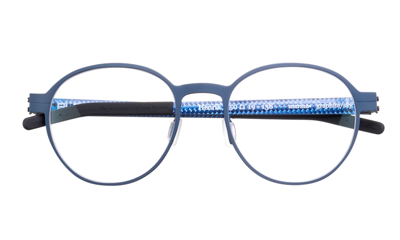 BLAC HENRIK Brillestel (Form: Rund - Farve: Blå)