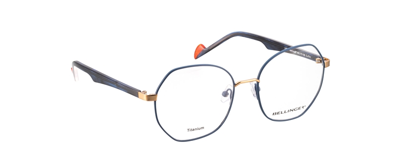 BELLINGER LESS-TITANIUM-3 Brillestel (Form: Summerbird - Farve: Blå)