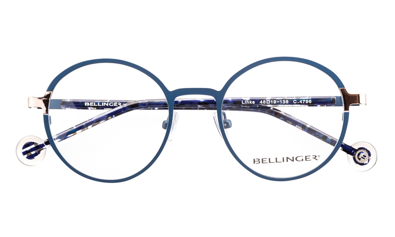 BELLINGER LINKS Brillestel (Form: Rund - Farve: Blå)
