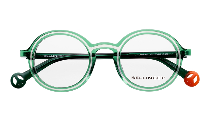 BELLINGER PEACE-2 Brillestel (Form: Rund - Farve: Grøn)
