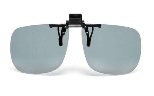 PREGO Clip-on - Grey Pol. w. Flip Solbrille (Form: Firkantet - Farve: Grå)