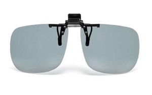 PREGO Clip-on - Grey Pol. w. Flip Solbrille (Form: Firkantet - Farve: Grå)