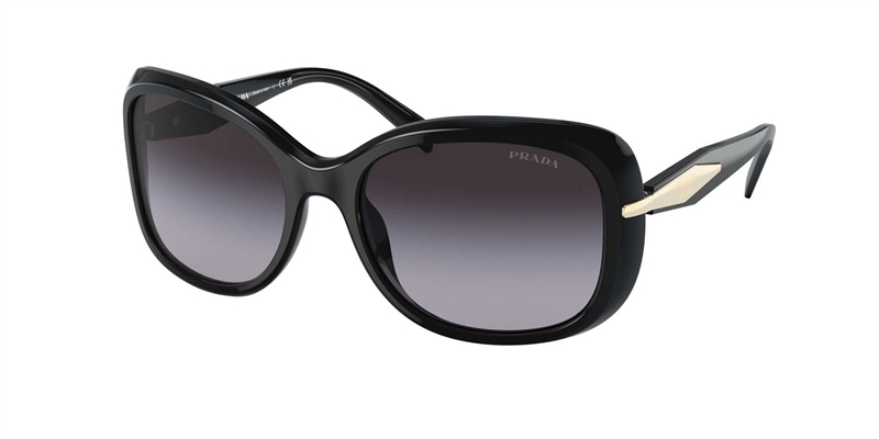 PRADA 0PR 04ZS Solbrille (Form: Firkantet - Farve: Sort)
