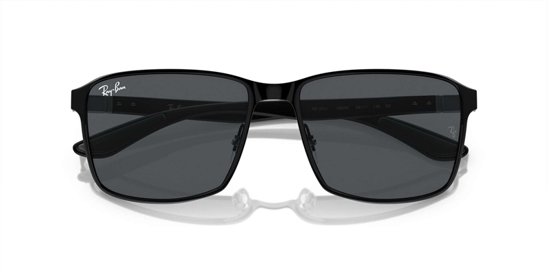 RB 0RB3721 Solbrille (Form: Firkantet - Farve: Sort)