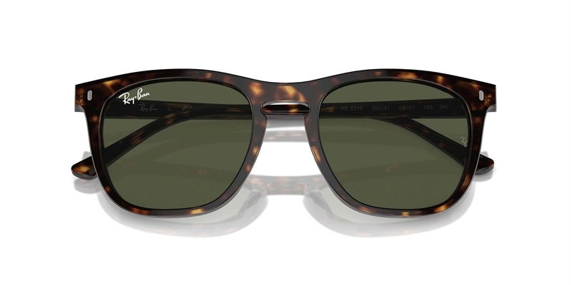RAY-BAN 0RB2210 Solbrille (Form: Firkantet - Farve: Havana)