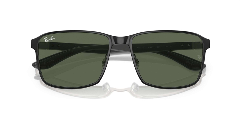 RAY-BAN 0RB3721 Solbrille (Form: Firkantet - Farve: Sort)
