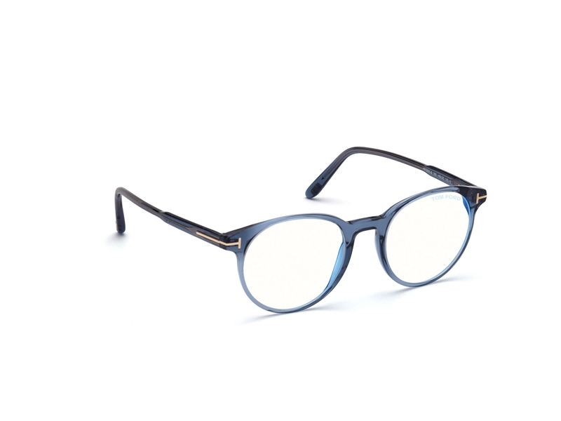 Tom Ford FT5695-B Brillestel (Form: Rund - Farve: Blå)
