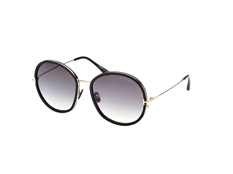 Tom Ford FT0946 Solbrille (Form: Rund - Farve: Sort)