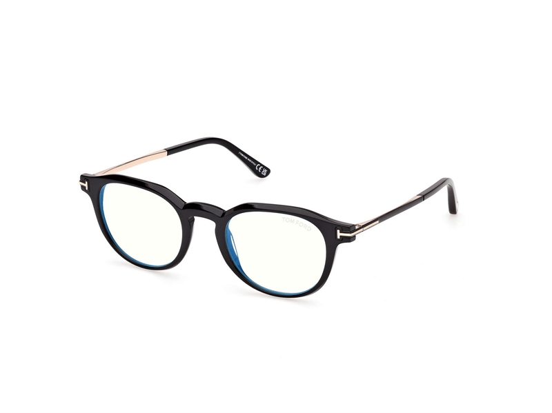 TOM FORD FT6125-B Brillestel (Form: Rund - Farve: Sort)
