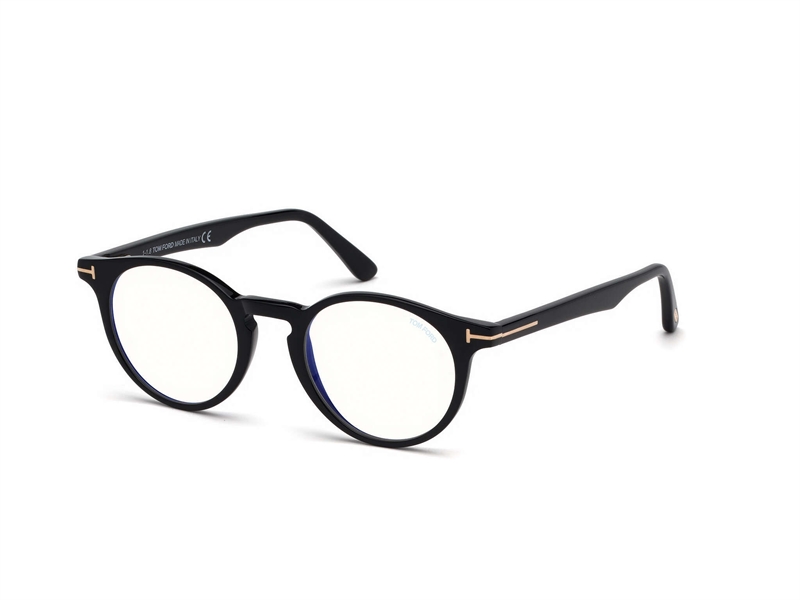 Tom Ford FT5557-B Brillestel (Form: Rund - Farve: Sort)