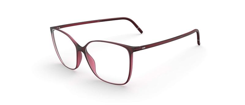 Silhouette Pure Wave Brillestel (Form: Firkantet - Farve: Rød)