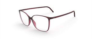 Silhouette Pure Wave Brillestel (Form: Firkantet - Farve: Rød)