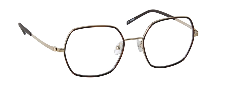 nine eyewear 2912 Brillestel (Form: Firkantet - Farve: Guld)