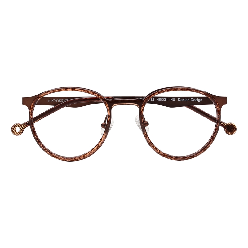 Monkeyglasses DANE Brillestel (Form: Rund - Farve: Brun)