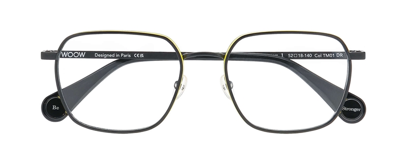 WooW BE STRONGER 1 Brillestel (Form: Firkantet - Farve: Sort)