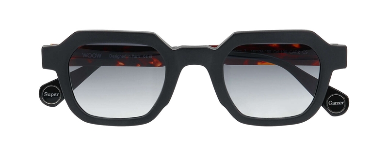 WooW SUPER GAMER 1 Solbrille (Form: Firkantet - Farve: Sort)
