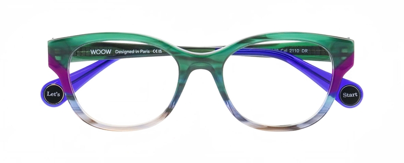 WooW LET'S START 1 Brillestel (Form: Firkantet - Farve: Grøn)