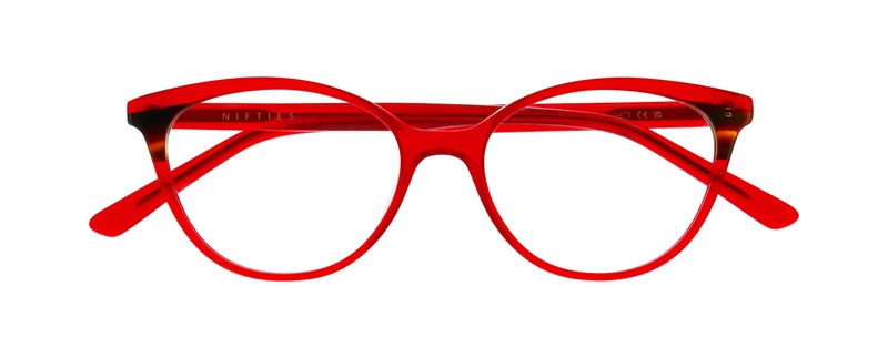 Nifties NI9527 Brillestel (Form: Cat Eye - Farve: Rød)