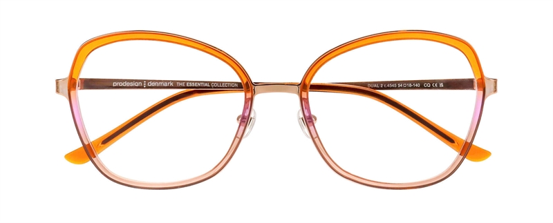 ProDesign DUAL 2 Brillestel (Form: Firkantet - Farve: Orange)