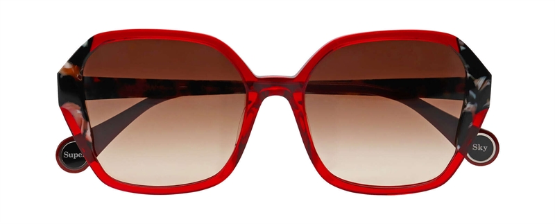 WooW SUPER SKY 2 Solbrille (Form: Firkantet - Farve: Rød)