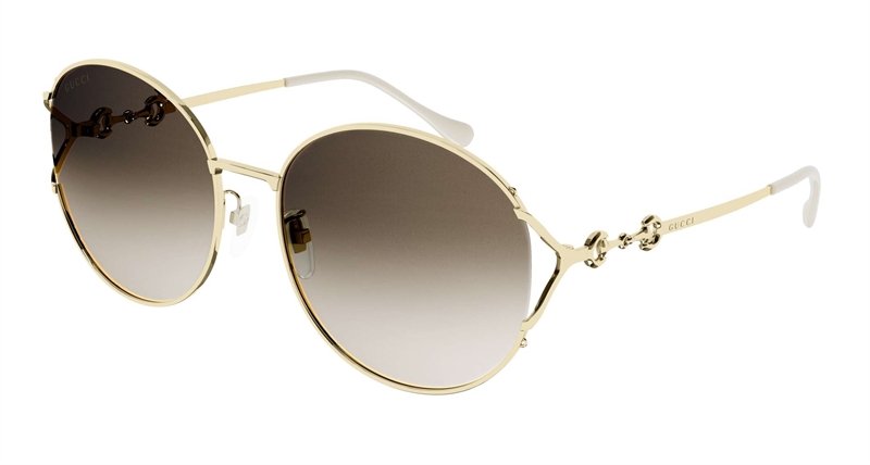 Gucci GG1017SK Solbrille (Form: Rund - Farve: Guld)