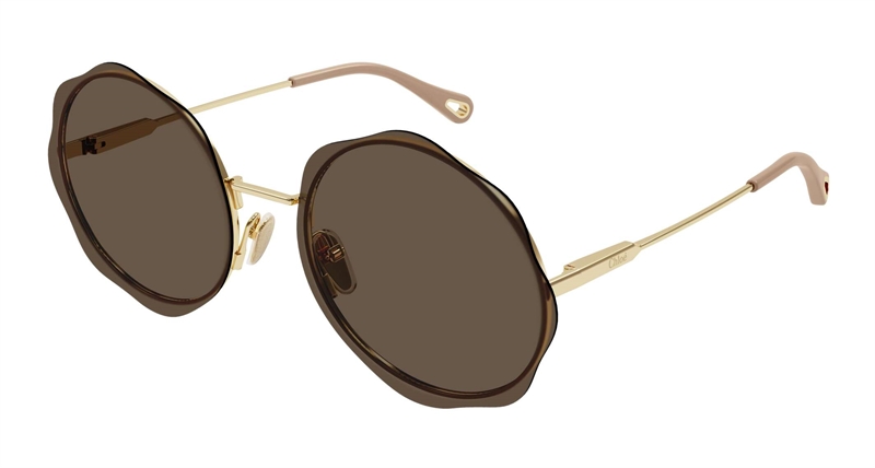 Chloe CH0202S-004 Solbrille (Form: Rund - Farve: Guld)