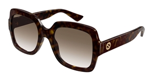 Gucci GG1337S Solbrille (Form: Pilot - Farve: Havana)