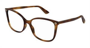 Gucci GG0026O-002 Brillestel (Form: Firkantet - Farve: Havana)