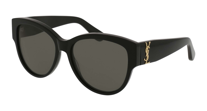 Saint Laurent SL M3-002 Solbrille (Form: Rund - Farve: Sort)