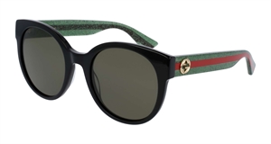 Gucci GG0035SN-002 Solbrille (Form: Rund - Farve: Sort)