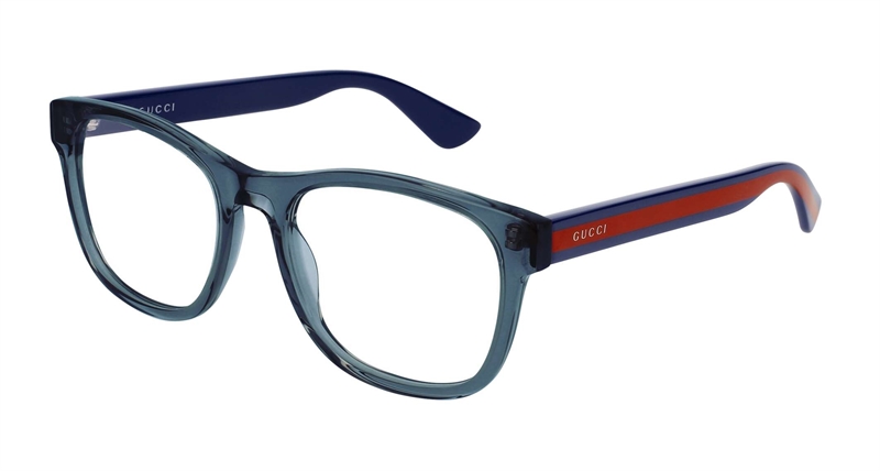 Gucci GG0004ON-012 Brillestel (Form: Rund - Farve: Blå)