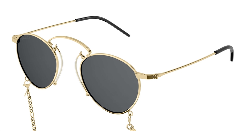 Gucci GG1034S Solbrille (Form: Rund - Farve: Guld)