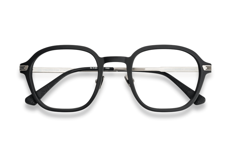 EINSTOFFEN Physiker Brillestel (Form: Firkantet - Farve: Sort)