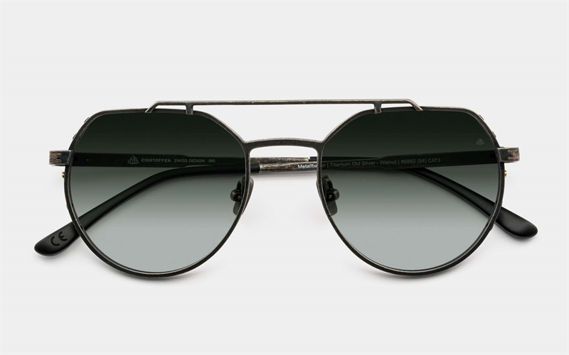 EINSTOFFEN Metallbauer Solbrille (Form: Pilot - Farve: Sølv)