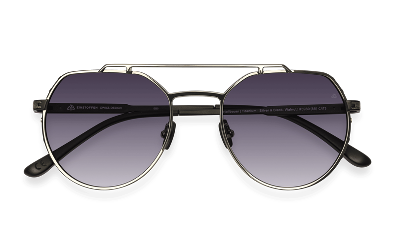 EINSTOFFEN Metallbauer Solbrille (Form: Pilot - Farve: Sølv)